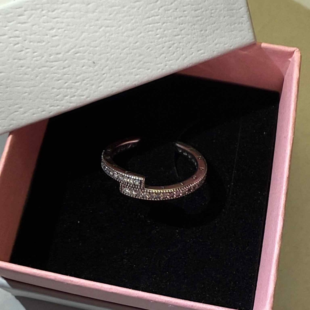 Pandora Silver Ring with Sparkling Accents